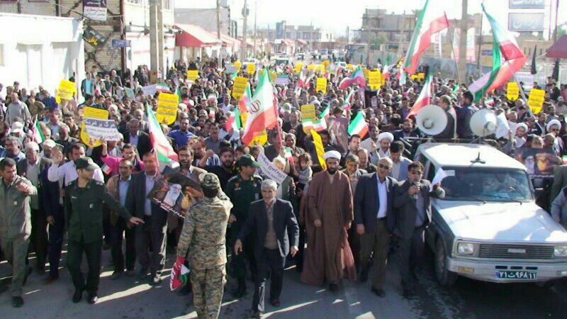 گزارش تصویری راهپیمایی مردم باشت در محکومیت اغتشاشات اخیر کشور