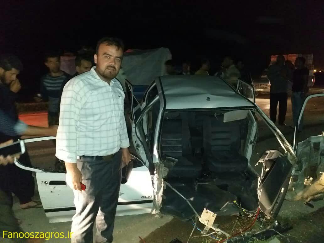 ۱۱مصدوم در تصادف سه خودرو در محور دهدشت_چرام +تصاویر