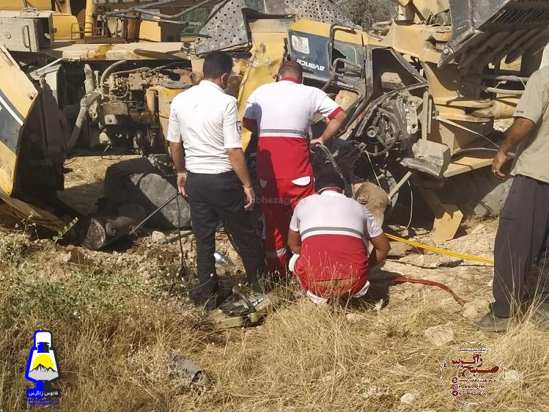 جان باختن راننده لودر در شلالدان باشت