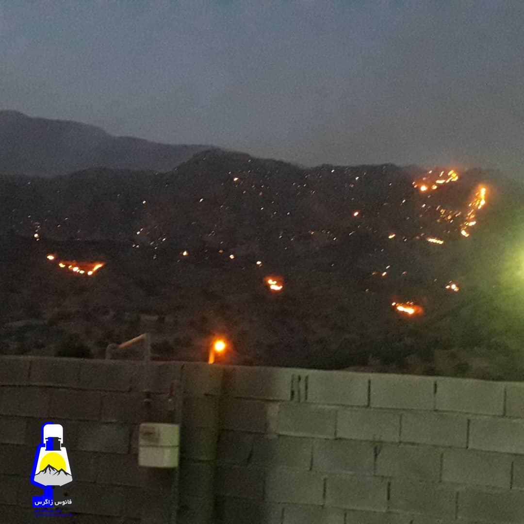 فاجعه زیست محیطی در شهرستان باشت ؛ آتش به کوه لار رسید+تصاویر
