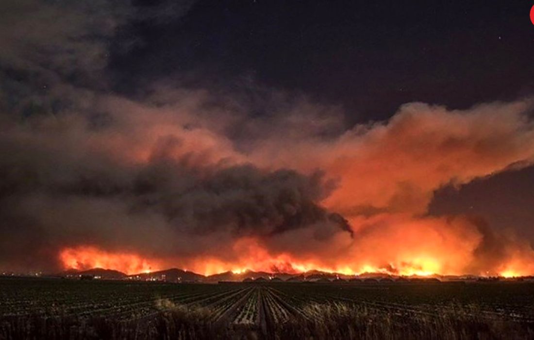 تخلیه ۱۵۰۰ نفر به دلیل آتش سوزی بزرگ در اسپانیا