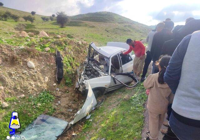 ۲ کشته و یک مصدوم در پی واژگونی پراید در محور دهدشت به چرام