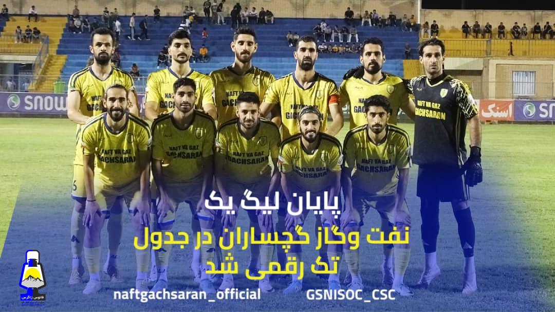 پایان لیگ یک با صعود دو پله ای فوتبال نفت و گاز گچساران