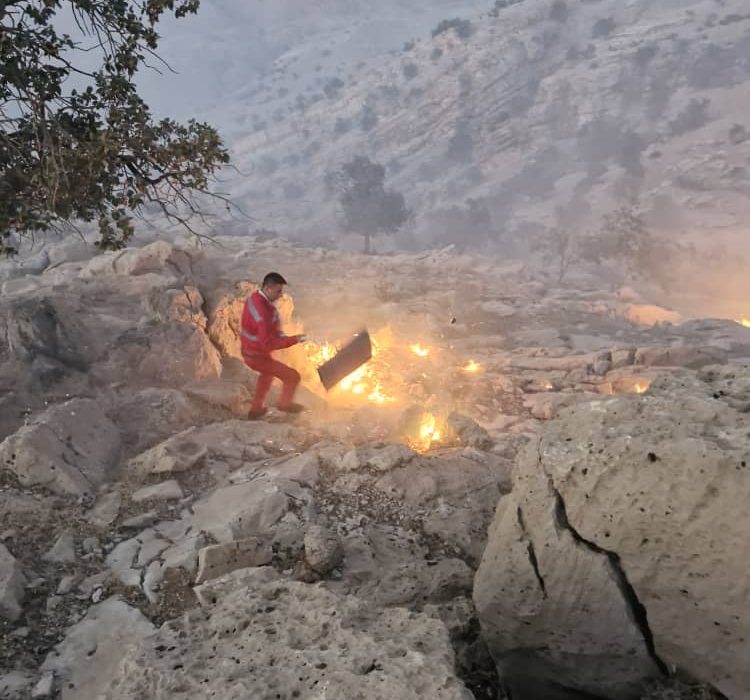 آتش سوزی در کوههای اطراف نارک در گچساران+تصاویر