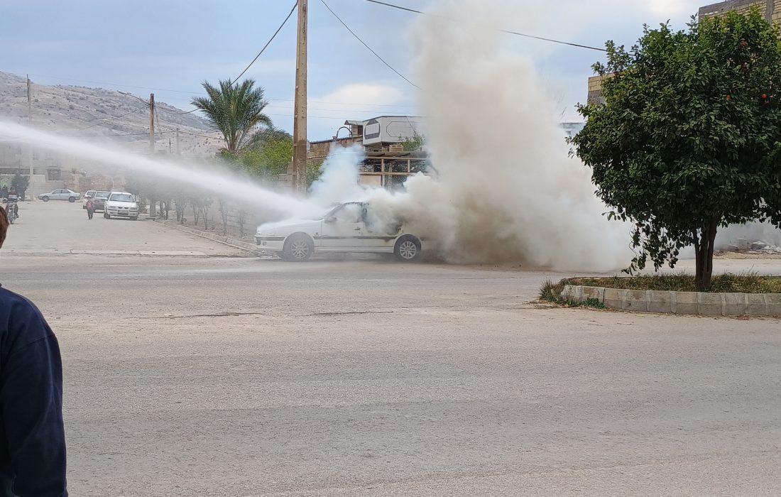 پژو پارس در آتش سوخت